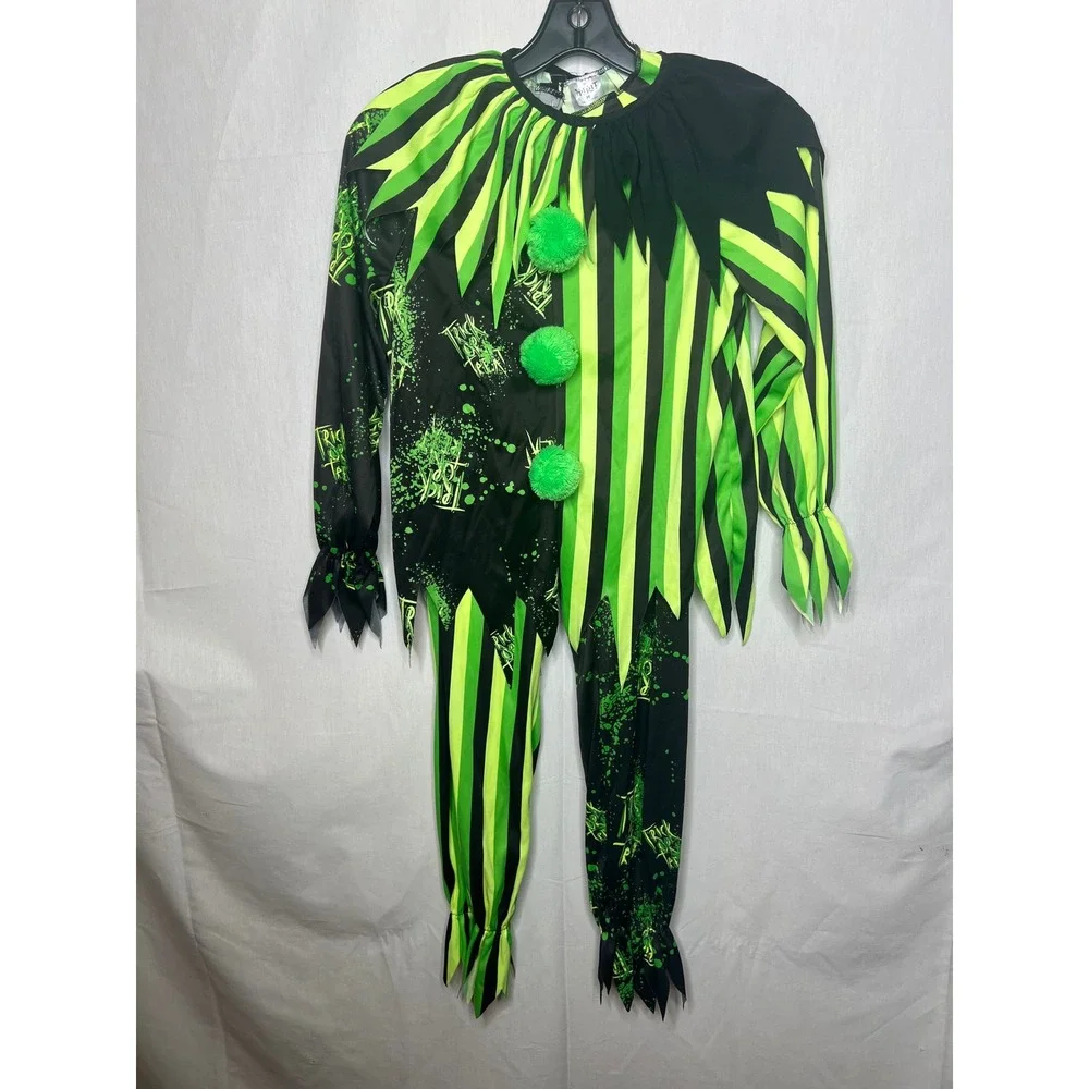 Spirit Halloween Kids Glow in the Dark‎ Killer Clown Costume Green Black Size M